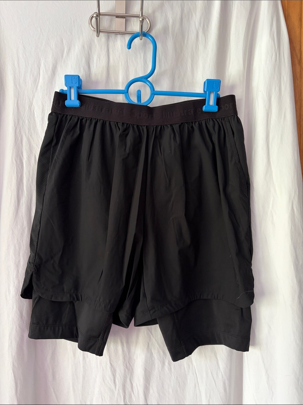 Sports Illustrated Black Two-Layer Athletic Shorts